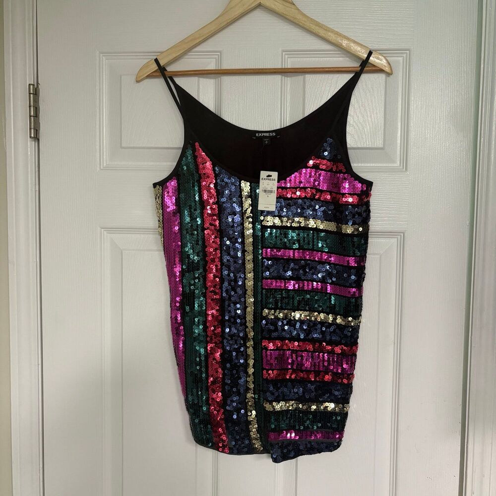 Express Sequin‎ Front Tank Top Size Small